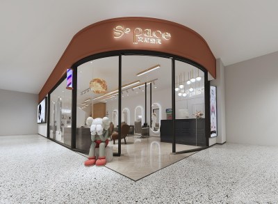 现代美发店3D模型下载